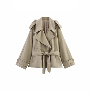 Boutique all'ingrosso 2025 autunno nuova moda Casual pendolarismo cravatta su <span class=keywords><strong>Trench</strong></span> da <span class=keywords><strong>donna</strong></span> stretta in vita - Product Image 1