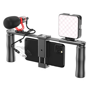 Apexel Smartphone Video <span class=keywords><strong>Rig</strong></span> Film Maker Twee Handgreep Stabilizer Kit Fit Voor Led Licht Shotgun Microfoon - Product Image 1