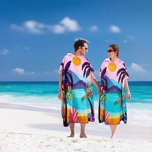 Serviettes de plage à capuche pour adultes en coton 100% personnalisées, imprimées, populaires pour l'été - Product Image 2
