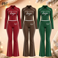 Ensemble de vêtements de sport pour femmes, 2 pièces, de haute qualité, personnalisé, veste de sport unie avec leggings, vêtements de sport actifs