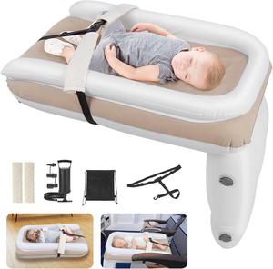 Inflatable Toddler Airplane <b>Bed</b> <b>Portable</b> Baby Travel <b>Bed</b> with Adjustable Safety Belt - Product Image 1