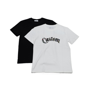 เสื้อยืดคอกลมแขนสั้นพิมพ์ลายตัวอักษรตามสั่งสำหรับผู้ชาย ทรงปกติ ผ้าคอตตอนเจอร์ซีย์ สไตล์ลำลอง สีขาว สีดำ - Product Image 3