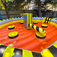 Parcours d'obstacles gonflable Wipe Out, jeu gonflable Meltdown, machine à obstacles rotatifs