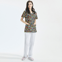 Dropshipping de vêtements médicaux à bas prix, hauts de dessin animé pour homme et femme, uniforme de travail pour la santé et la beauté, blouses médicales, uniforme d'infirmière, haut médical