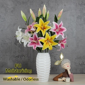 Flores de Lirio Artificiales de PU con Tacto Real, Hidratantes, Flexibles e Inodoras, para Decoración del Hogar, Sala de Estar, Bodas y Fiestas - Product Image 1