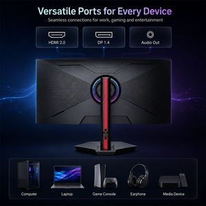Écran incurvé UWQHD 34 <span class=keywords><strong>pouces</strong></span> 21:9 4K LED 165Hz 1ms réglable en hauteur, vente en gros, moniteur pour joueurs, directement de l'usine - Product Image 6