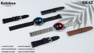 Montre connectée SK42 avec trois bracelets, écran AMOLED HD de 1,6 pouce, Fitcloud Pro, boussole, étanche IP68, charge sans fil, montre connectée pour homme - Product Image 2