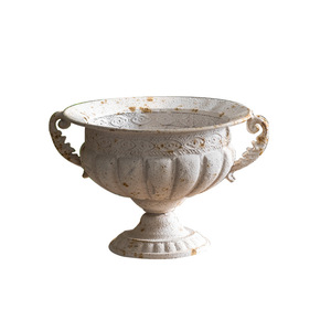 Antique Style Wrought Iron <b>Vase</b> Vintage Gold Round Tabletop Decor For Wedding And Home Decoration - Product Image 2