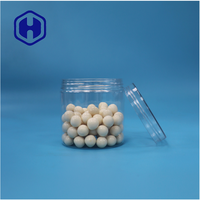 Pot en plastique PET de qualité alimentaire transparent de forme ronde, facile à ouvrir, avec un joint étanche pour les épices, les noix, les bonbons et les collations - Sans BPA