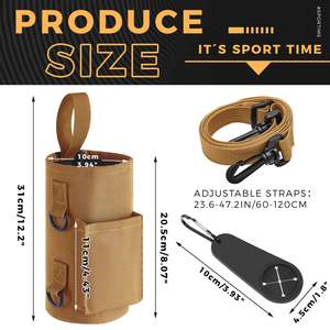 Porte-bouteille d'eau magnétique Gym Sac de transport de bouteille d'eau avec poche pour téléphone Pochette de bouteille d'eau avec boucle de serviette en silicone - Product Image 2