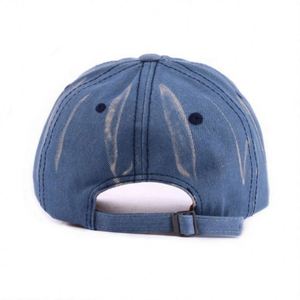 Wholesale Stylish Washed Denim 5-Panel Butterfly Rhinestone Bling Fancy Breathable Comfort Customizable Baseball Cap for Women - Product Image 5