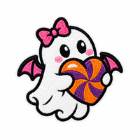 Offre Spéciale Halloween : Écussons thermocollants en chenille à motif de dessin animé, broderies avec bordure dorée, personnalisables OEM pour vêtements, vente en gros
