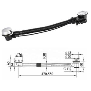 Vente chaude <span class=keywords><strong>Noir</strong></span> En Plastique Moderne Pop-up <span class=keywords><strong>Baignoire</strong></span> Égouttoir Main Roue <span class=keywords><strong>Baignoire</strong></span> <span class=keywords><strong>Kit</strong></span> De Vidange Avec Tube Flexible - Product Image 4