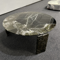 KINGS-WING Dunkelgrün New Vienna Forest Wohnzimmer möbel Runder Kaffee Marmor tisch Luxus Nordic Elegant Coffee Tea Table