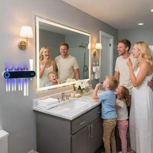 4 أكواب حامل فرشاة أسنان موزع معجون الأسنان معقم بالأشعة فوق البنفسجية معقم USB من النوع C شحن ببطارية مللي أمبير في الساعة - Product Image 6