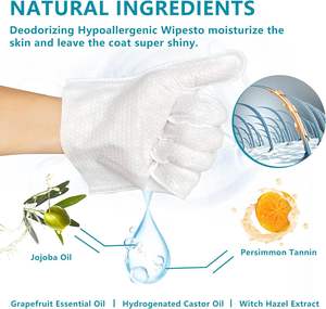ถุงมือเช็ดทำความสะอาดสัตว์เลี้ยงแบบเปียกผ้าเปียกสำหรับสุนัขแมวสัตว์เลี้ยงปราศจากแอลกอฮอล์ - Product Image 4