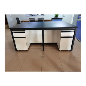 Plan de travail de laboratoire en acier laminé, structure en H, mobilier de laboratoire scolaire, design industriel - Product Image 4