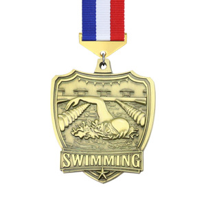 123 <span class=keywords><strong>Medal</strong></span> <span class=keywords><strong>of</strong></span> <span class=keywords><strong>Honor</strong></span> Médaille du concours de natation en alliage de zinc antique Trophées en stock Médailles et plaques - Product Image 5