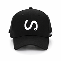 Casquette de baseball personnalisée de luxe avec logo, en coton noir sergé, broderie de lettres, réglable, unisexe, vente en gros, OEM