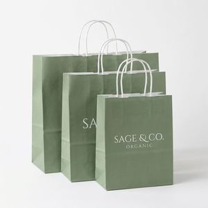Bolsa de Papel Kraft Ecológica con Logotipo Impreso Personalizado, con Asa Retorcida, Bolsas de Embalaje para Compras, Precio de Fábrica - Product Image 3