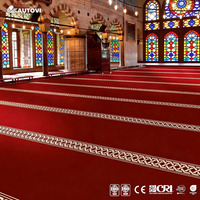 Moquette murale en rouleau pour mosquée, fabriquée à la machine, 80 % laine, 20 % nylon, tissage Axminster, design durable, pour salle de prière commerciale