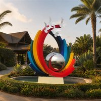 Escultura de Pájaro Arcoíris de Acero Inoxidable de Lujo, Diseño Nuevo, Espejo con Forma de Paloma, Arte Colorido para Plaza, Parque, Resort, Jardín, Exterior, Tamaño Personalizado