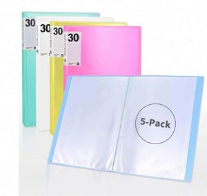4 Pack Heavy-Duty 30-Pocket Binder Clear Plastic <b>Sleeves</b> Art Portfolio Folder Document Presentation Heavy-Duty <b>Book</b> Protectors - Product Image 2