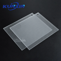 Feuille diffuseur de lumière prismatique optique transparente, feuilles diffuseur prismatiques en plastique pour luminaires
