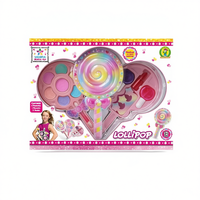 Ensemble de maquillage en plastique Valeria en forme de sucette, 27x21x6 cm, pour enfants de 3 ans et plus, jouet de beauté