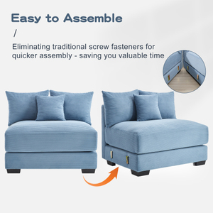 <b>Oversized</b> Cloud Modular <b>Sectional</b> Couch Set Convertible Square Shape Villa Extra-Wide Armrests with Ottoman Modern Design - Product Image 6