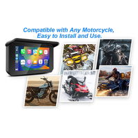SUNWAYI Moto 5 pouces Écran sans fil Carplay IPX67 Étanche Android Auto Caméras HD DVR pour moto