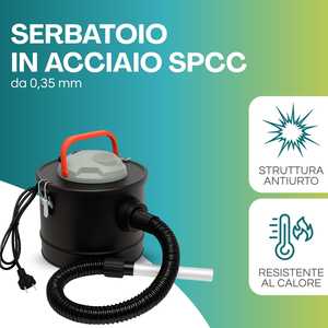 Aspirapolvere Elettrico per Ceneri 10 Litri 600 W Motore Doppia Funzione con Filtro Hepa Lavabile Serbatoio in Plastica - Product Image 4
