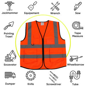Colete de Segurança Refletivo para Construção com Design Leve e Faixas de Alta Visibilidade - Preço de Fábrica - Product Image 4