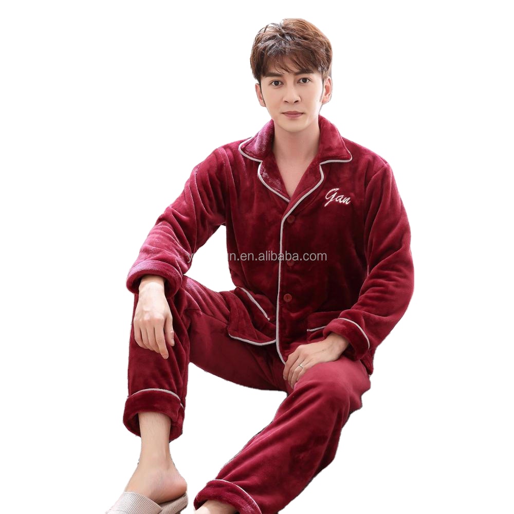 Chinesischer Hersteller Winter Männer Pyjamas lange Ärmel Lounge tragen gemütliche Flanell Home Wear Pyjamas für Männer