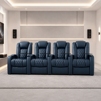 Fauteuils de cinéma maison modernes avec appuie-tête électrique double, sièges de jeu inclinables, chargeur USB Type-C, 4 fauteuils en cuir véritable