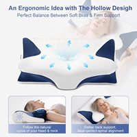 Oreillers en mousse à mémoire de forme en gros pour le sommeil, forme papillon, orthopédiques, pour dormeurs latéraux, anti-ronflement, soutien cervical