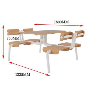 Modern Fast Food Restaurant Student <strong>Canteen</strong> Set Solid Wood Dining <strong>Table</strong> Iron Metal Chairs Foldable Schools Daycare Centers - Product Image 1