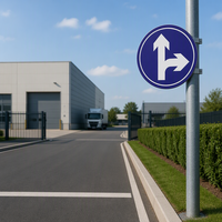Panneau de signalisation de direction de stationnement sans feuille d'aluminium réfléchissante avec flèches blanches, panneau de guidage de taille personnalisée pour la direction des voies de garage