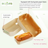 Plateau à pain en bois écologique, moule à gâteau jetable avec doublure en papier, emballage pour boulangerie