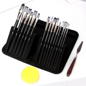 Haute Qualité 15 pièces Différentes Forme Artiste Pinceau Aquarelle Acrylique Peinture À <span class=keywords><strong>L</strong></span>'huile Brosses avec Mousse et Cas - Product Image 2