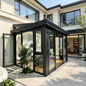 Pavillon de jardin modulaire triangulaire vitré en aluminium, résistant aux intempéries, pour balcon, <span class=keywords><strong>terrasse</strong></span>, véranda, maison en verre, villa, hôtel, mur-rideau - Product Image 3