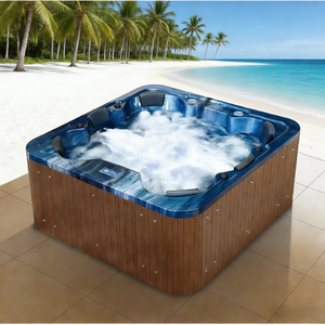 Combo de <span class=keywords><strong>Spa</strong></span> y Jacuzzi <span class=keywords><strong>para</strong></span> Jardín - Diseño Inspirado en la Playa con Revestimiento de Madera - Product Image 2