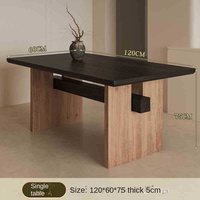 Table à manger en bois massif de Style ancien calme grande plaque noire rétro rectangulaire pour meubles de Table à thé de salon