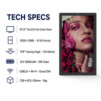 Pantalla de Papel Electrónico a Todo Color de 31.5 Pulgadas, Señalización Comercial de Moda, 0W Estático, 1.0s de Actualización, CMS en la Nube, Publicidad para Tiendas con Cero Consumo de Energía