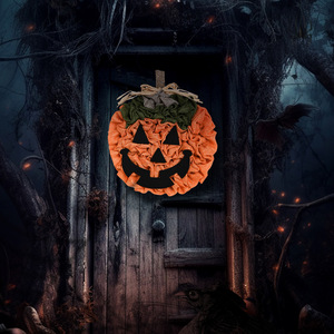 Guirnalda de calabaza de Halloween tejida a mano fantasma Festival decoración colgante accesorios colgantes para fiestas suministros de vacaciones - Product Image 4