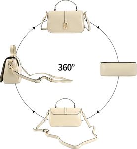 Women's Small Crossbody Purse PU Leather Top Handle Shoulder Handbags Satchel <b>Square</b> Bags for Women - Product Image 2