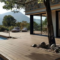 Oushe intérieur pvc wpc bois extérieur revêtement de sol composite kit de terrasse co extrusion dalles de terrasse