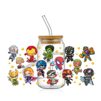 Populaire UV DTF tasse Wrap transferts Spider Boy transfert Film feuille étiquette UV DTF tasse Wraps transferts Anime 16oz tasses