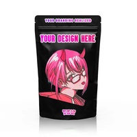 Mini pochette debout noire imprimée sur mesure 1g 3.5g 7g 14g 28g Sacs en mylar Cali résistants aux enfants et aux odeurs doux au toucher