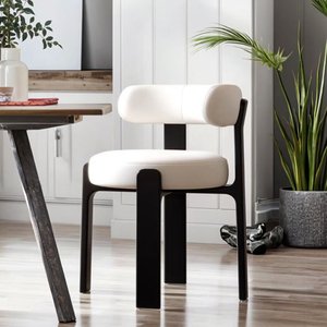 Chaise de salle à manger en bois massif de style médiéval nordique 2025 avec revêtement en cuir imperméable pour la maison et l'appartement, garantie de 3 ans - Product Image 5